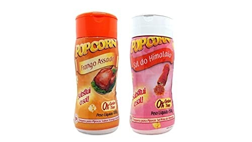 Temperos P/ Pipoca Popcorn Cx 24 Frascos. 12 Frango Assado - 12 Sal do Himalaia