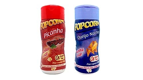 Temperos P/ Pipoca Popcorn Cx 12 Frascos. 6 Picanha - 6 Queijo Nacho