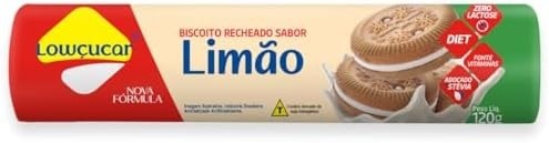 Lowcucar Biscoito Recheado Lowçucar Zero Açucares Sabor Limão 120G