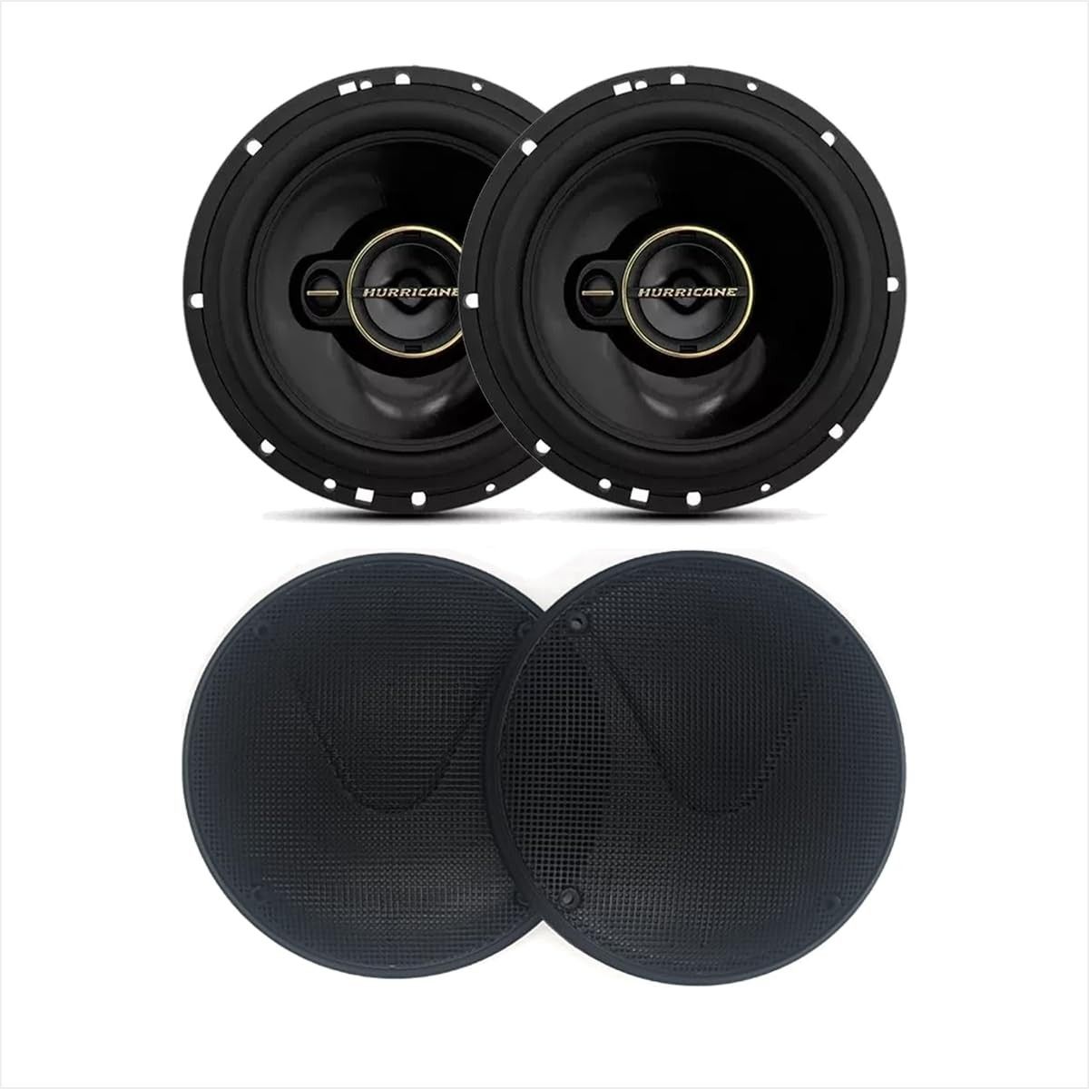 Kit Alto Falante Aurum Hurricane 6" 120W RMS + Tela Pioneer Preta - Som Automotivo TNT Full