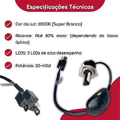 Farol LED Moto: Iluminação 3D Bi-Xenon Titan Fan 125/150