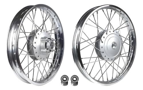 Roda Dianteira Fan 125/150 (2009-2018) Raios Inox Tambor Cromado + Rolamentos