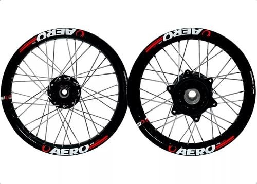 Jogo de Rodas Viper Aero Alumínio Bros 125/150/160 - Aro 18/21 com Raios 4mm e Freio a Disco Dianteiro ESD