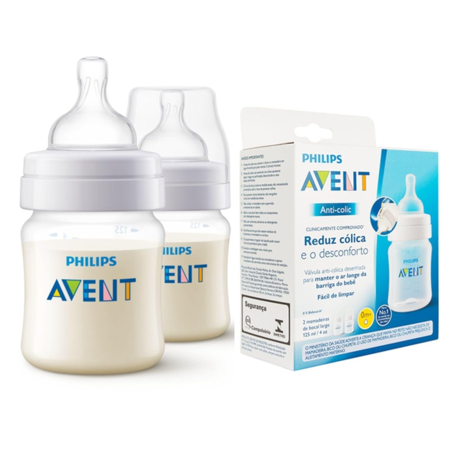 Mamadeira Clássica 125ml com 2 Unidades - Philips Avent Anticólica