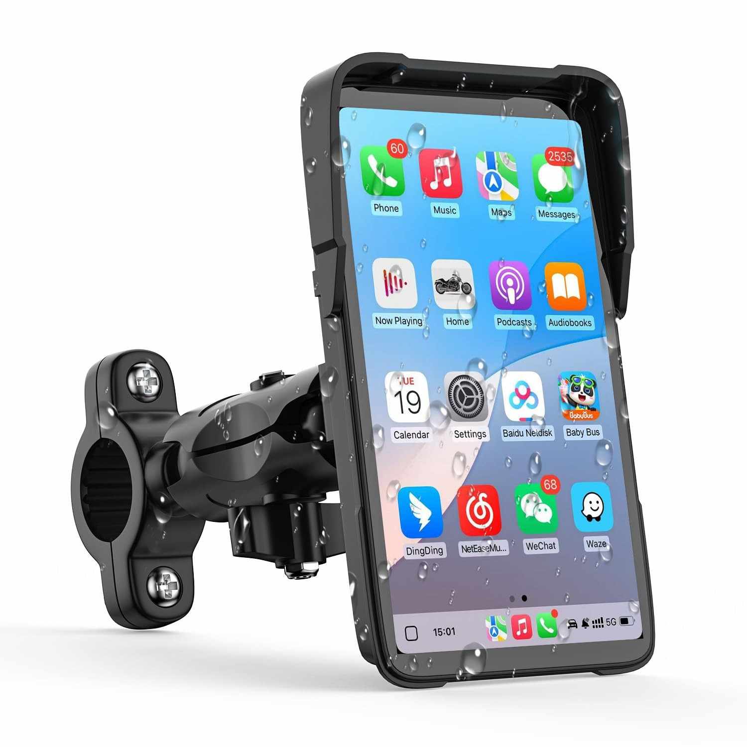 Tela CarPlay Moto HD 12,7cm: Navegação GPS Inteligente com Apple CarPlay e Android Auto