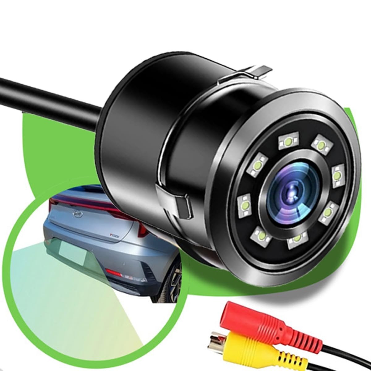 Câmera de Ré HD 720p 8 LEDs Infravermelho Visão Noturna 170° IP67 Universal 12V