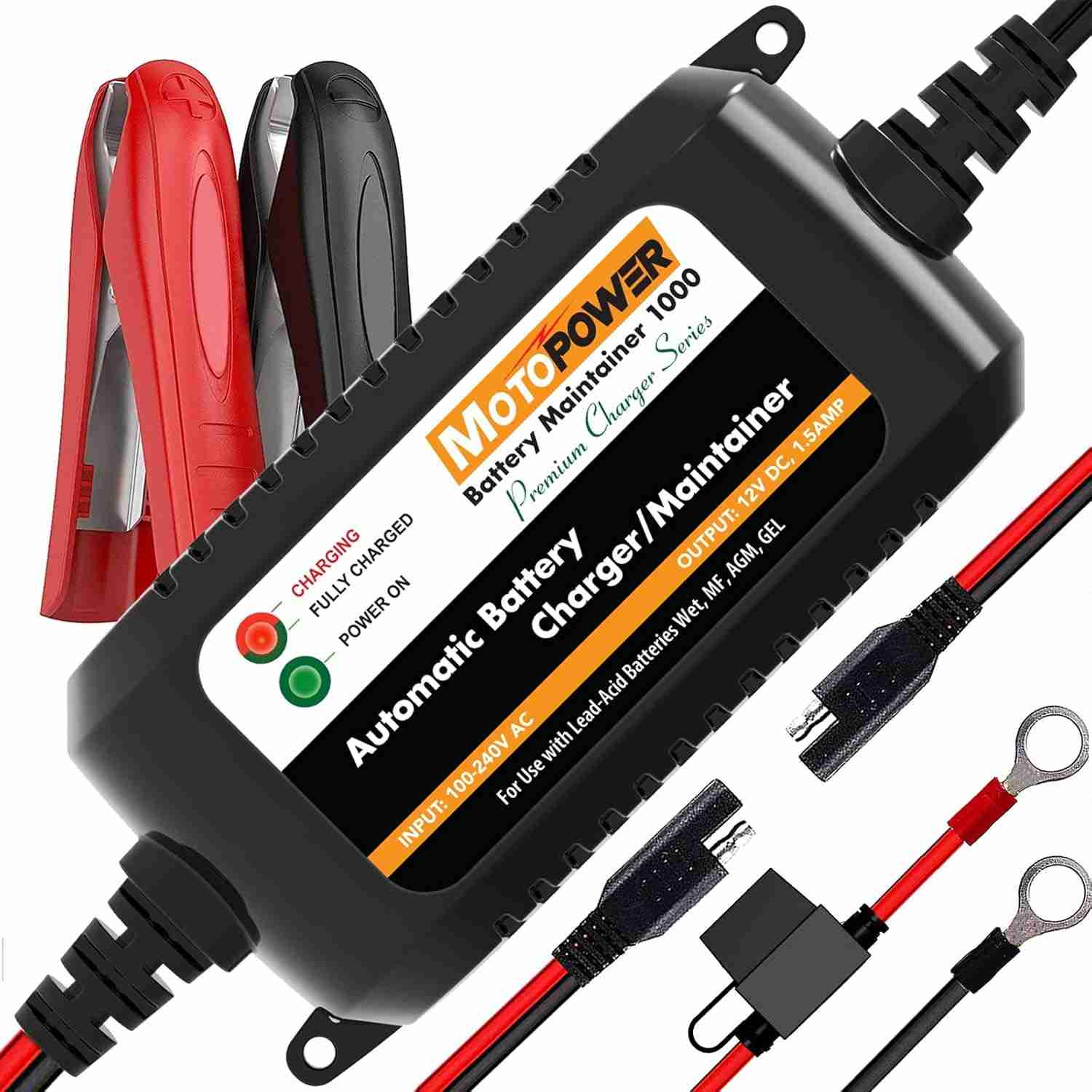 Carregador Automático de Bateria MotoPower MP00206A 12V 1.5A: Mantenha Seus Veículos Sempre Prontos!