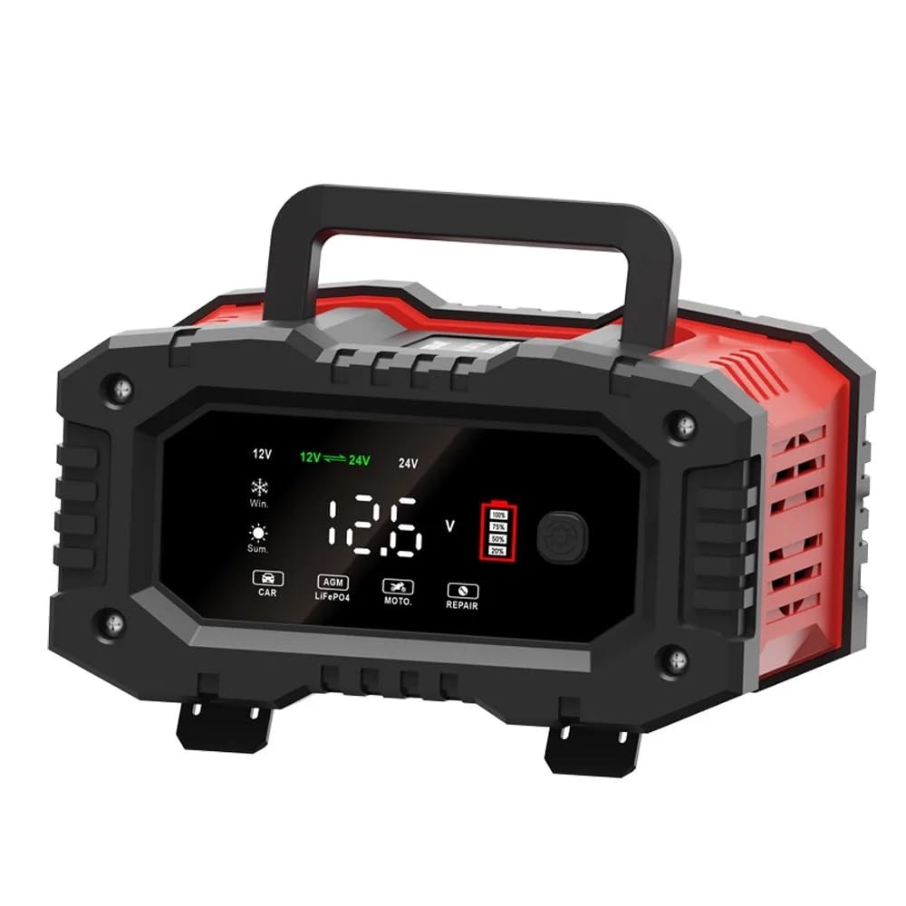 Carregador Inteligente Bivolt 12V/24V para Carro, Moto e Caminhão - 20/10A Automático