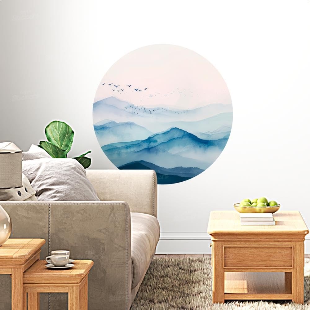 Adesivo Lavável Decorativo Círculo Aquarela 13 - Design Exclusivo para Ambientes Criativos e Comerciais