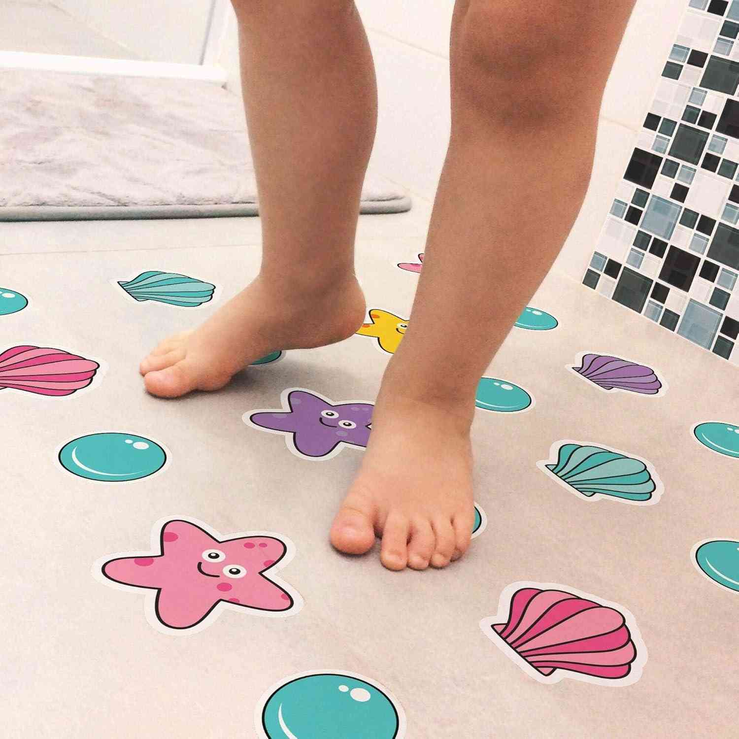 Adesivo Piso Banheiro Antiderrapante Infantil Estrela e Concha - Kit com 13 Unidades