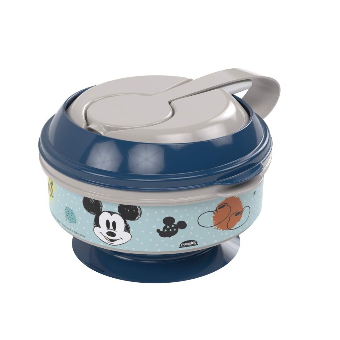 Pote Papinha com Amassador Mickey Plasutil - Ref. 13081 | Praticidade e Diversão na Alimentação Infantil