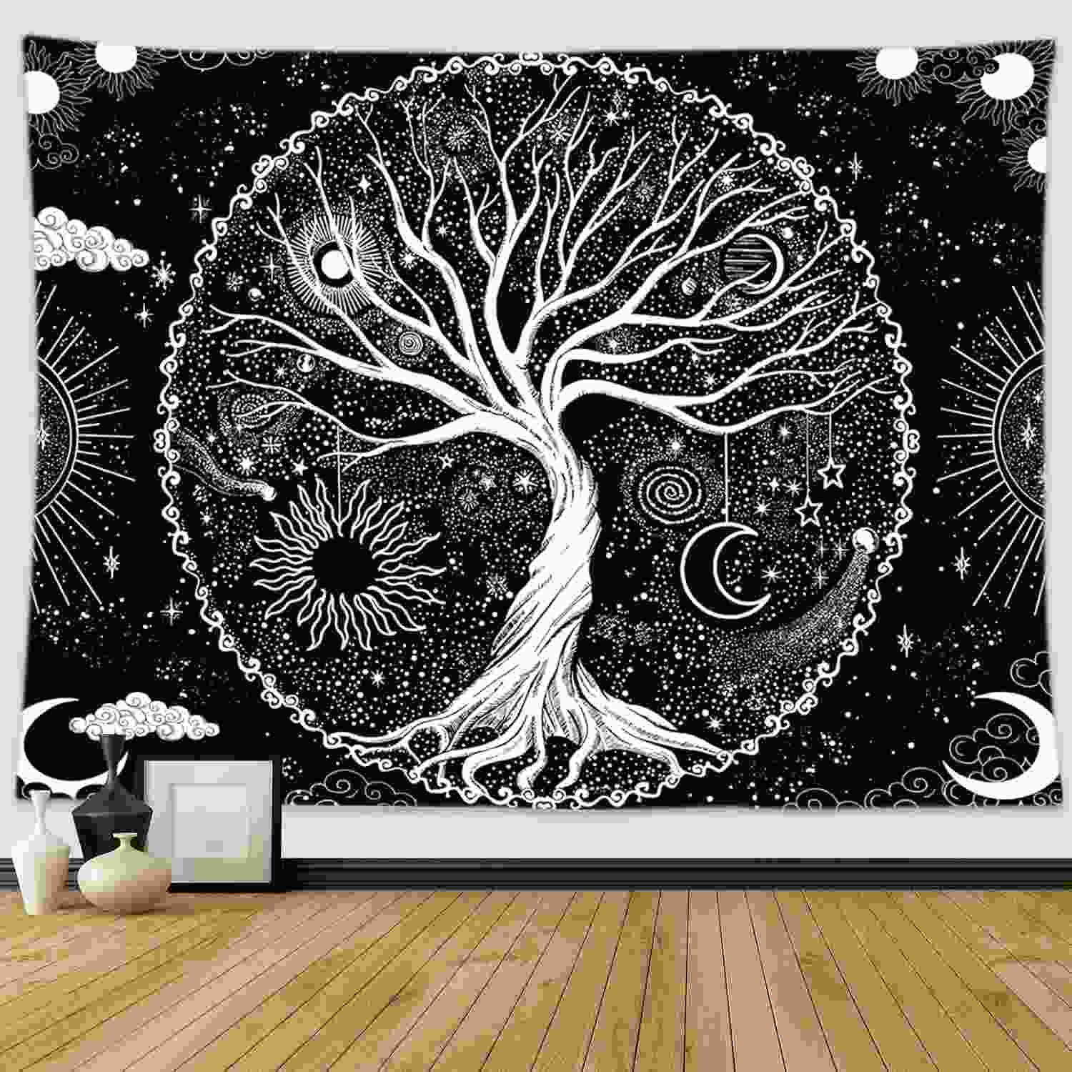 Tapeçaria Tree of Life - Decoração Espacial Psicodélica para Parede 130x150cm