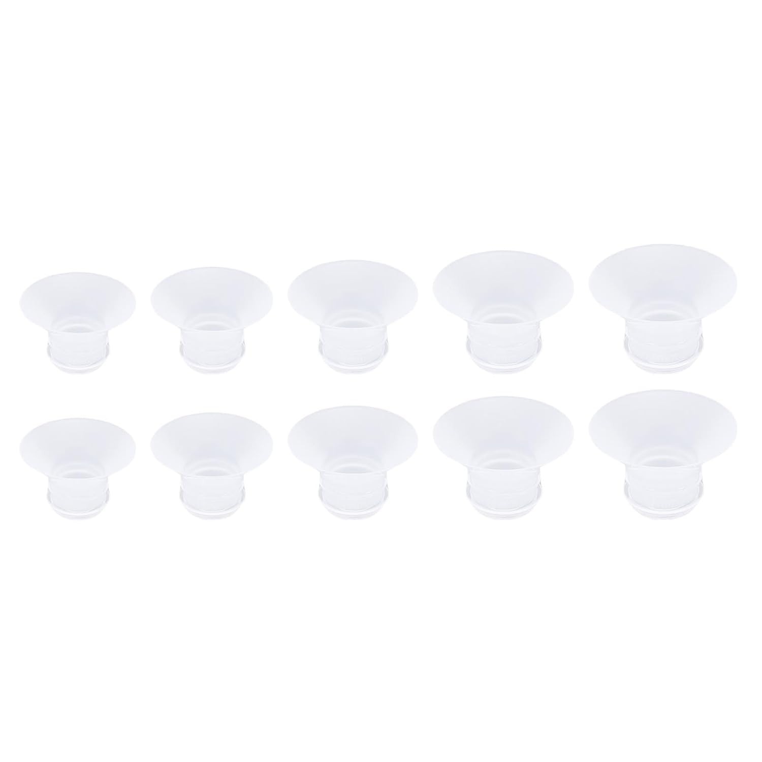 SPYMINNPOO Flanges de Silicone para Bomba Tira Leite – 10 Unidades com Tamanhos Variados 13/15/17/19/21mm