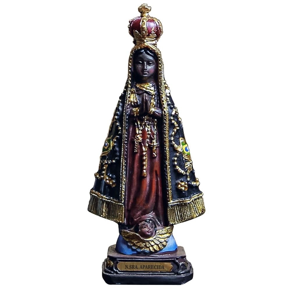 Imagem de Nossa Senhora Aparecida em Resina 13cm - Peça Sagrada para Decoração e Oração
