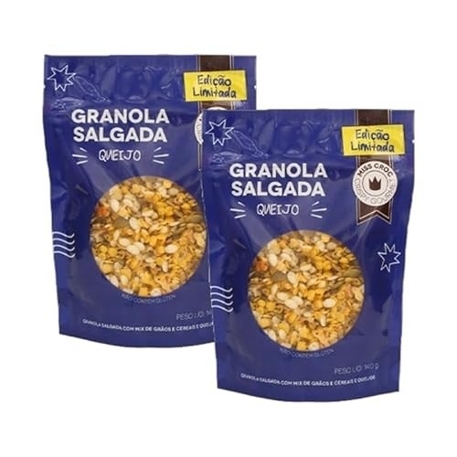 Kit 2X: Granola Salgada Queijo Sem Glúten Miss Croc 140g