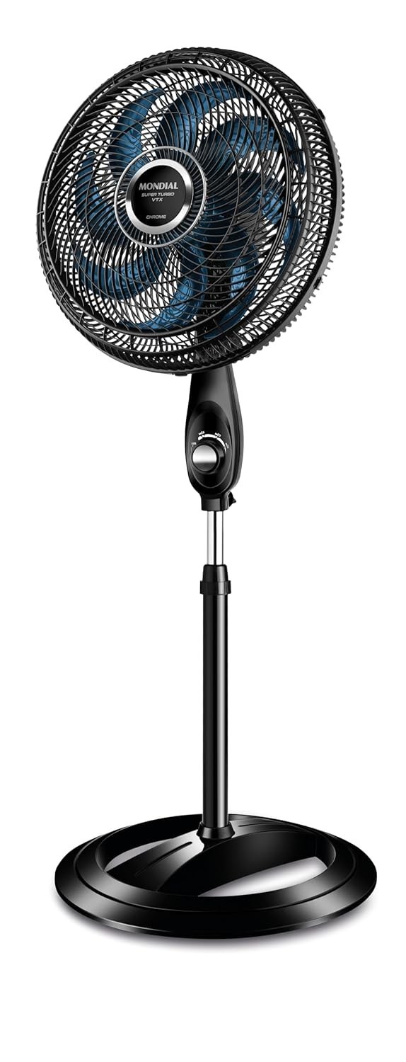 Ventilador de Coluna Mondial Super Turbo 8 Pás - 140W, 110V, Preto