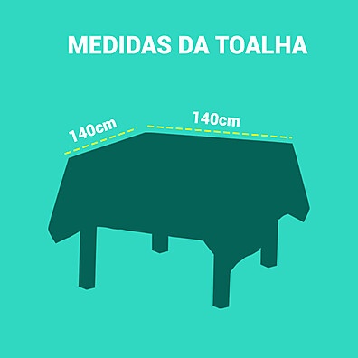 Toalhas de Mesa Impermeáveis: Kit 3 Unidades 140x140cm