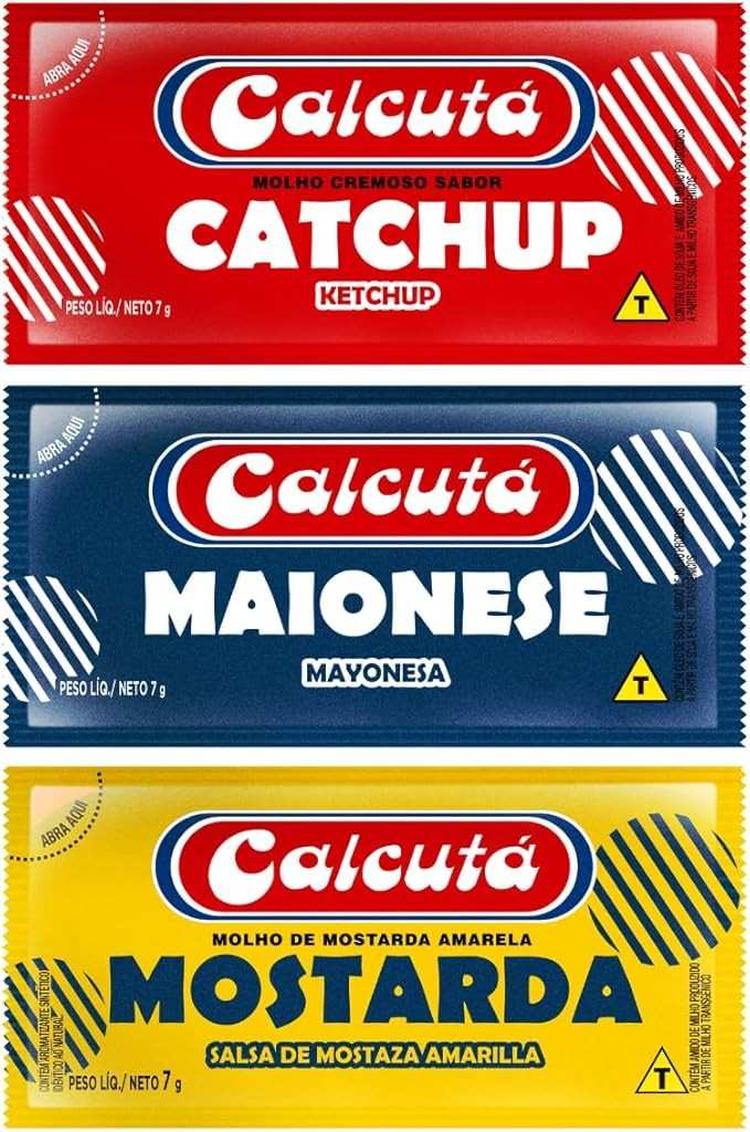 3 Caixas Ketchup Maionese Mostarda Calcuta 144 Unidades Cada Caixa