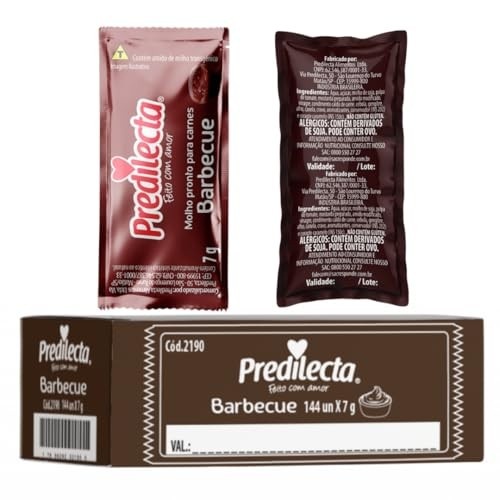 Sache Molho Barbecue Caixa com 144 Unidades 7g Predilecta