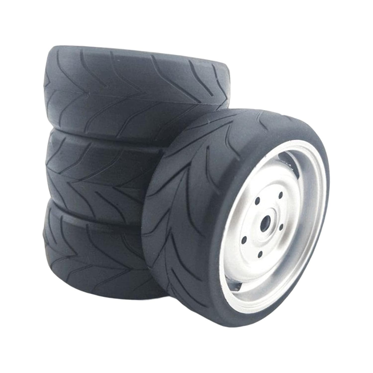 Pneus de Borracha WLtoys 75mm para 144001 e 124018 - Off-Road e On-Road (Kit com 4)
