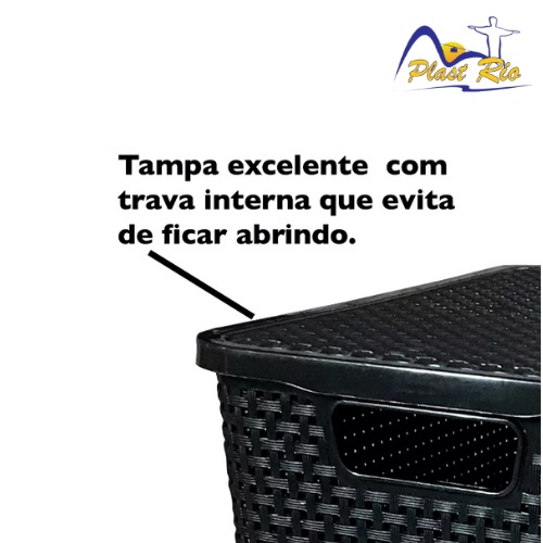 Organize Já! Kit 3 Caixas Rattan 14L