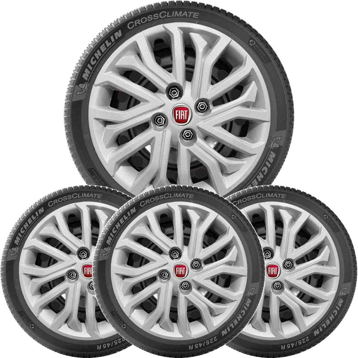Kit 4 Calotas Aro 15 Fiat Punto, Palio, Grand Siena - Design Esportivo e Logo Exclusivo