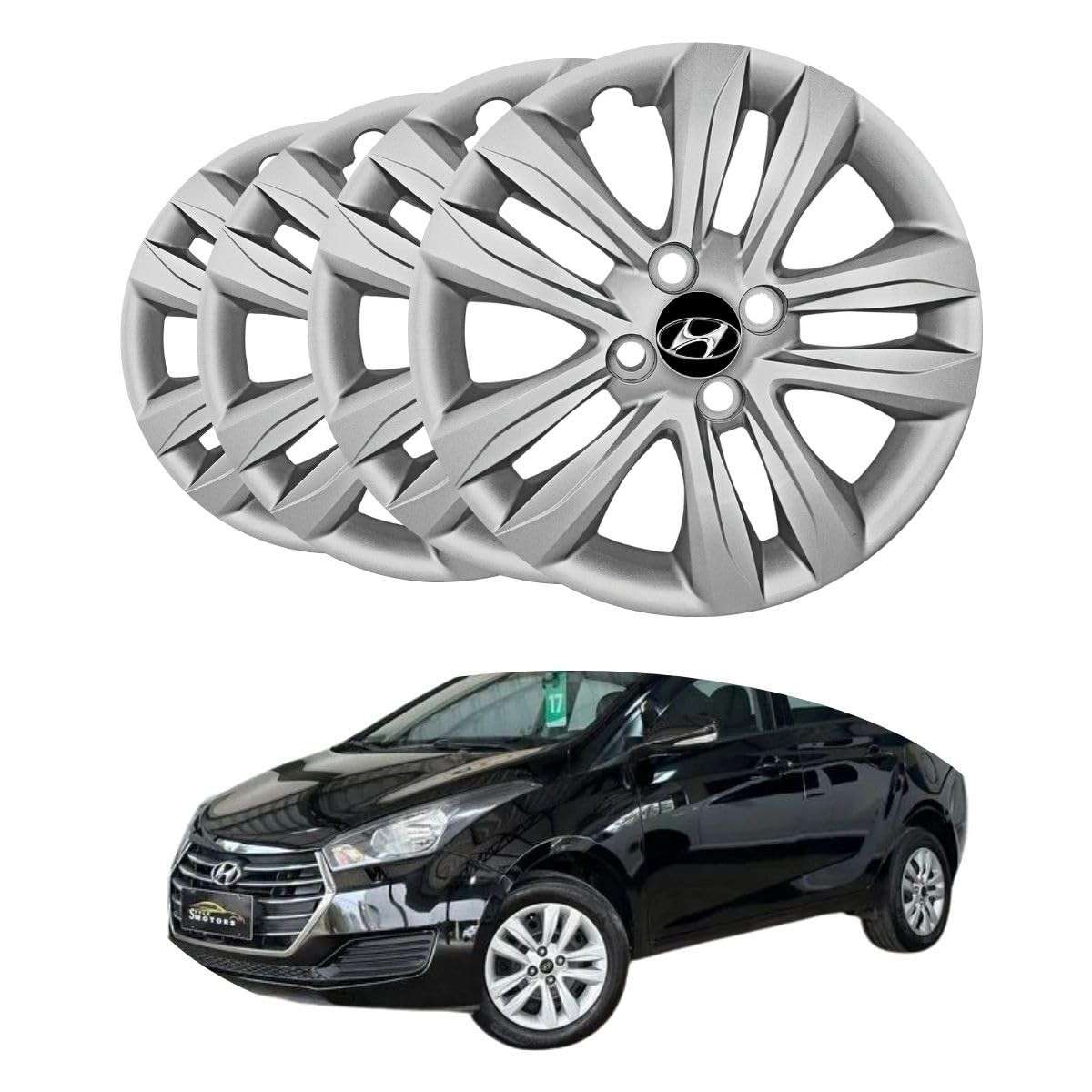 Renove Seu Hyundai HB20: Jogo de 4 Calotas Aro 15 (2016-2019) - Estilo e Proteção!