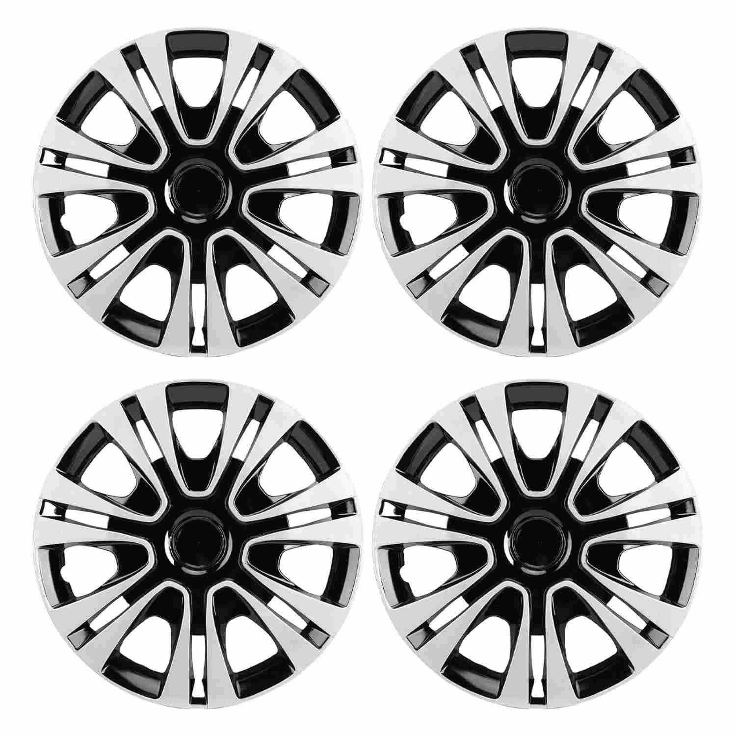 Kit 4 Calotas Aro 15 ABS Universais Brilhantes - Design Encaixe para Rodas de Aço