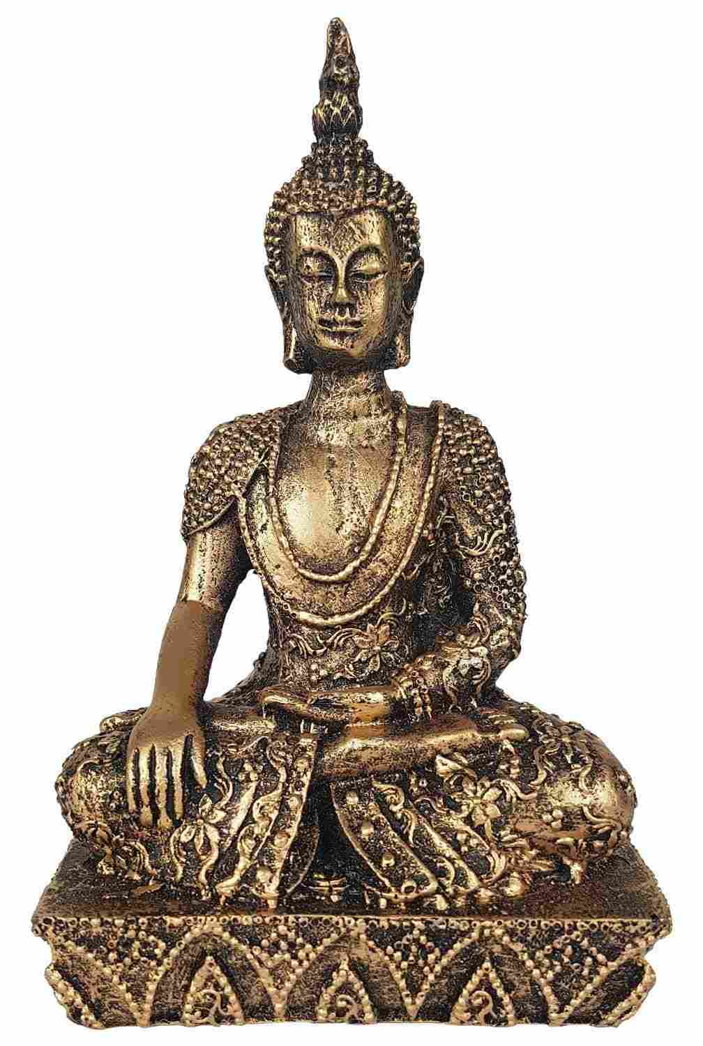 Buda Hindu com Base 15 cm em Resina com Incenso - Estátua Decorativa para Ambientes Serenos