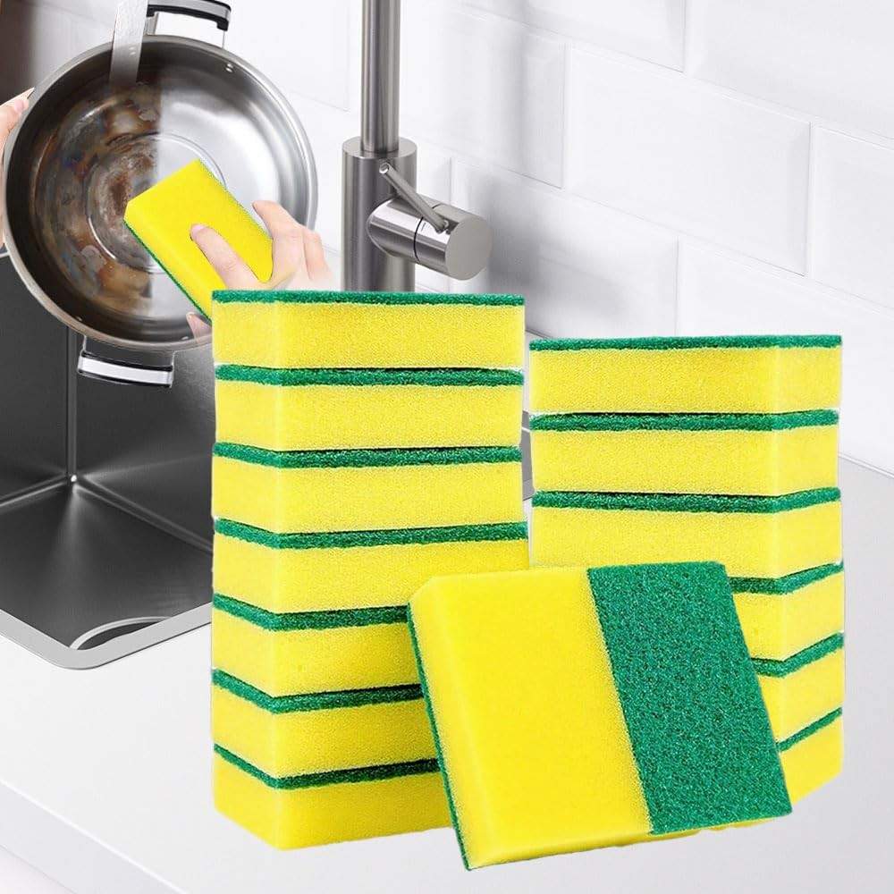 Esponjas de Cozinha Dupla Face Anti-arranhões - 15 Peças Super Absorventes para Limpeza Eficiente