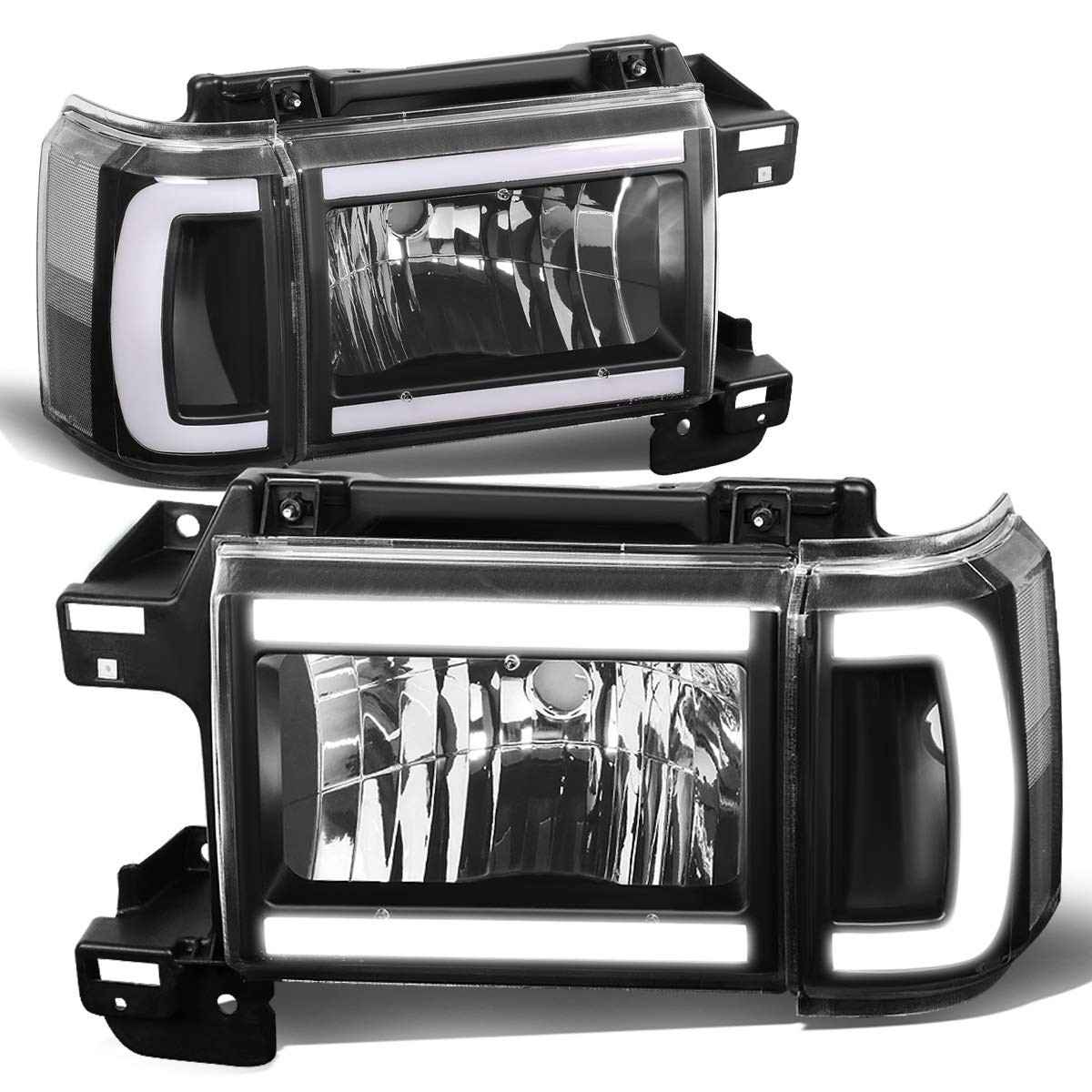 Faróis LED DRL DNA Motoring para Ford Bronco, F-150, F-250, F-350 (1987-1991)