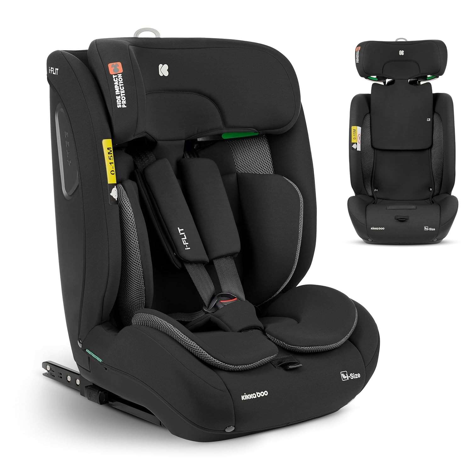Cadeira de Carro KikkaBoo i-FLIT i-Size: Segurança e Conforto de 15 Meses a 12 Anos (76-150cm)