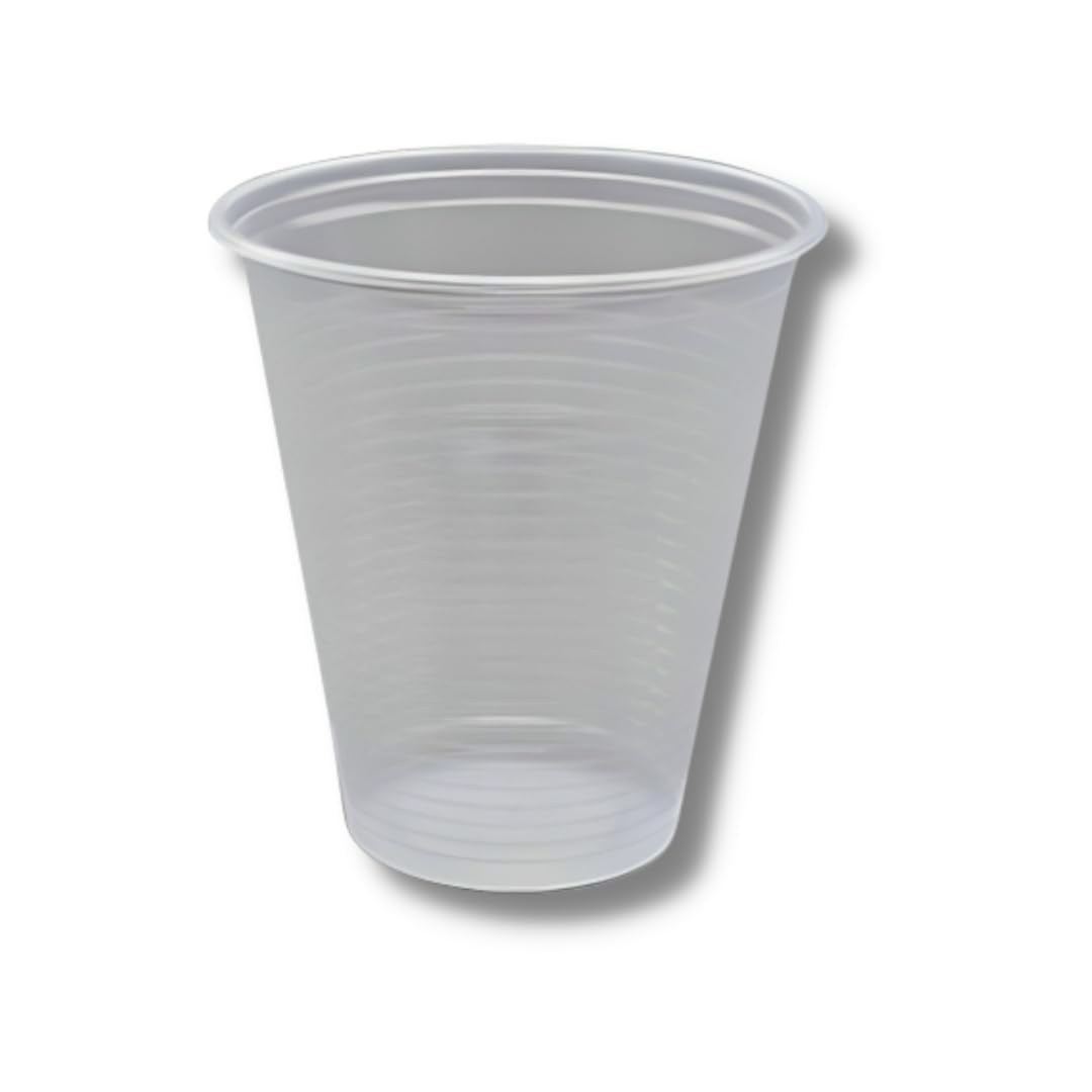 Kit com 5 Pacotes de Copos Descartáveis 150ml em PS Transparente - 500 Unidades no Total