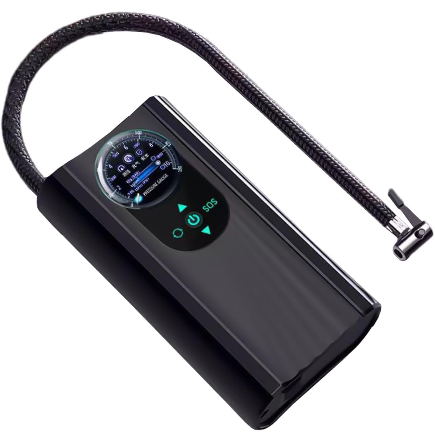 Inflador de Pneu Portátil 150PSI: Bomba Elétrica Digital com Desligamento Automático para Carros, Motos e Bicicletas