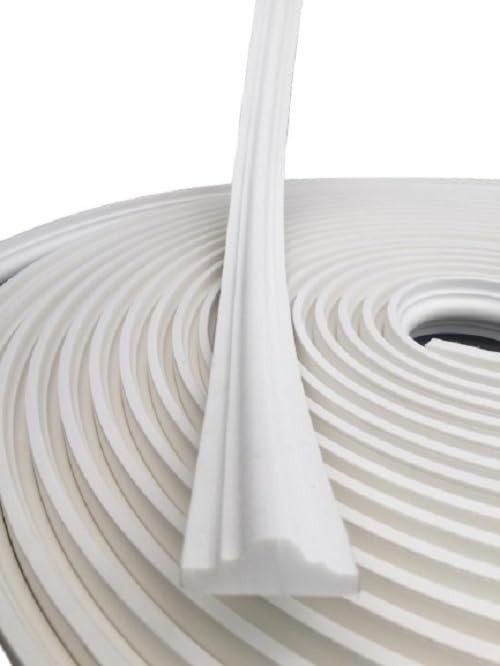 Boiserie Moldura Roda Meio de Eva Autocolante Sirius 2,5cm x 1,5cm - 10 Metros (Branco)
