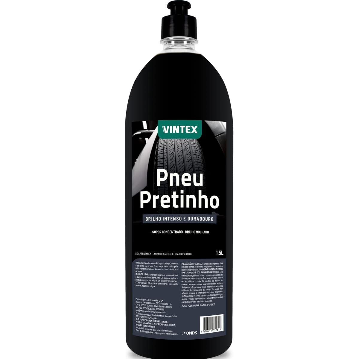 Brilha Pneu Pretinho Vonixx 1,5L: Brilho Intenso e Proteção Duradoura