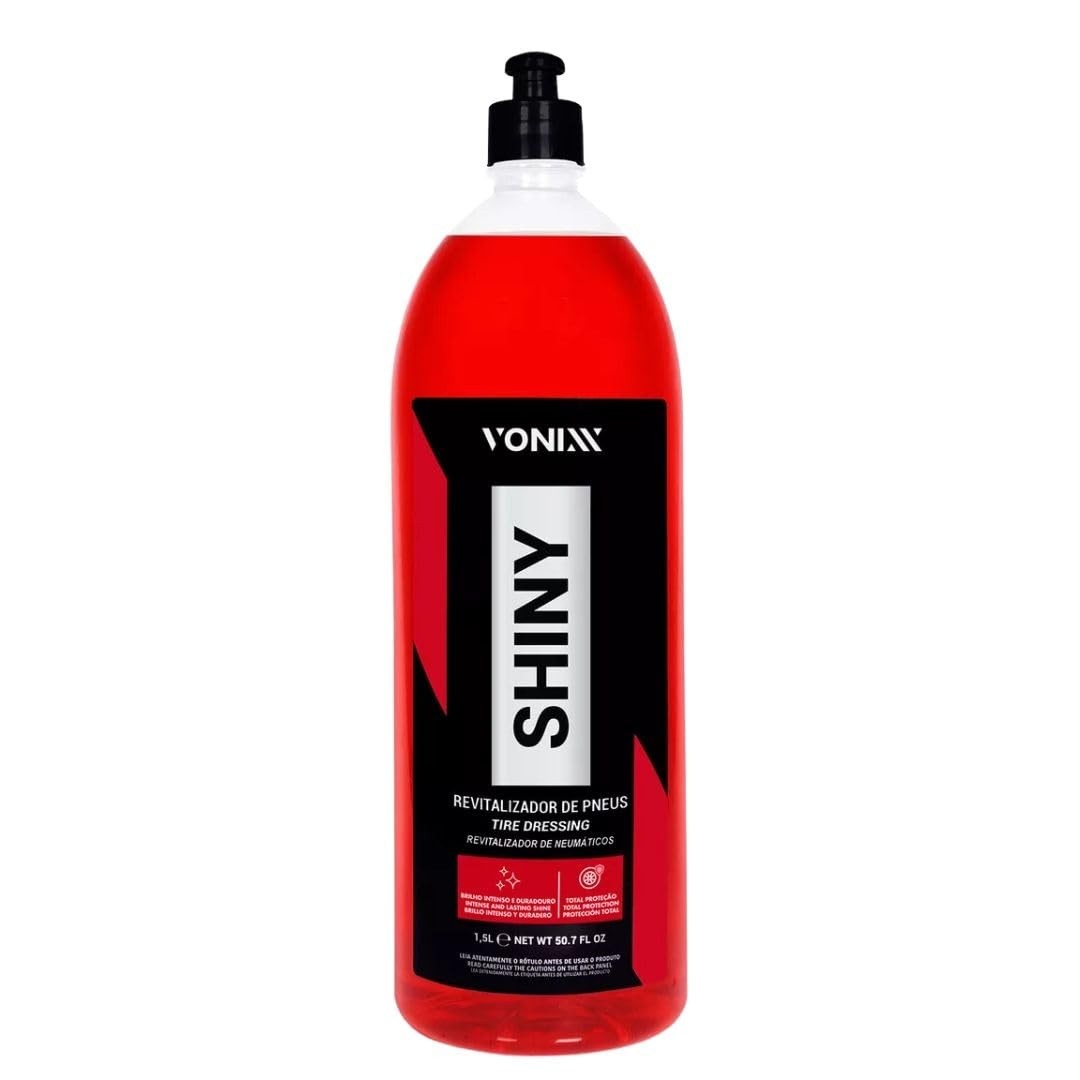 Revitalizador de Pneus Shiny Vonixx 1,5L: Brilho Intenso e Duradouro por até 60 Dias!