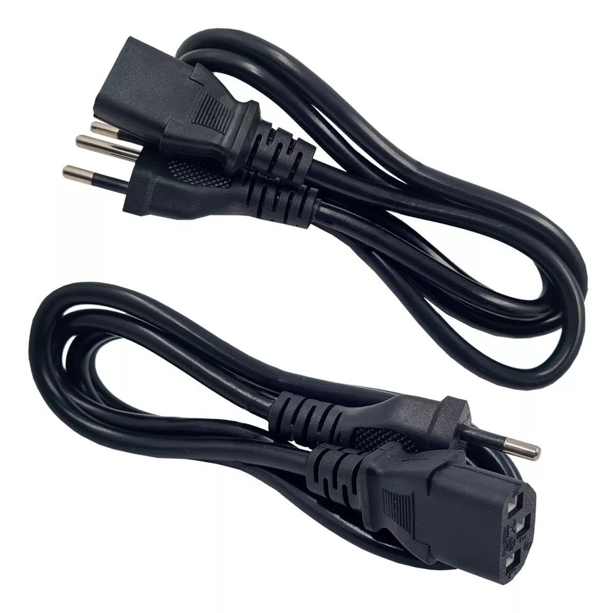 Kit 2 Cabos de Força Tripolar Padrão Brasileiro 1,5m - Potencialize seu PC e Eletrodomésticos com Segurança!