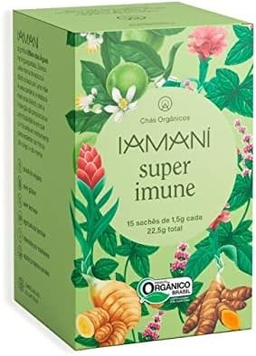 Chá Orgânico Iamaní Super Imune Cúrcuma Hortelã Gengib 15sac