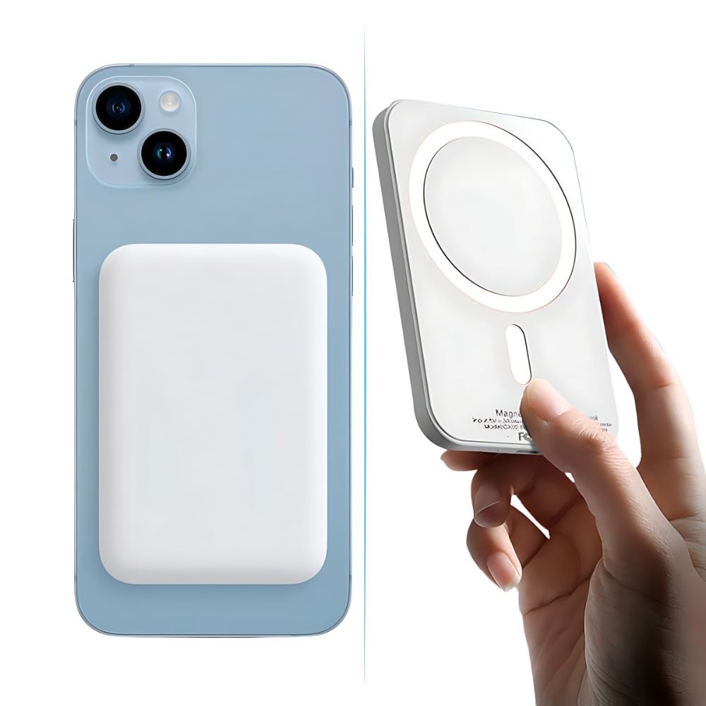 Power Bank Magnético 5000mAh: Carregador Sem Fio 15W Ultra Rápido e Leve