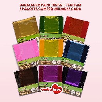 Embalagens Trufa e Bombom: 500 Lisas 15x16cm