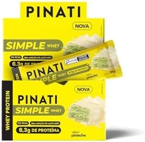 PINATI Barra de proteina SimpleWhey Pistache - 6,3g de proteina - 16 unidades