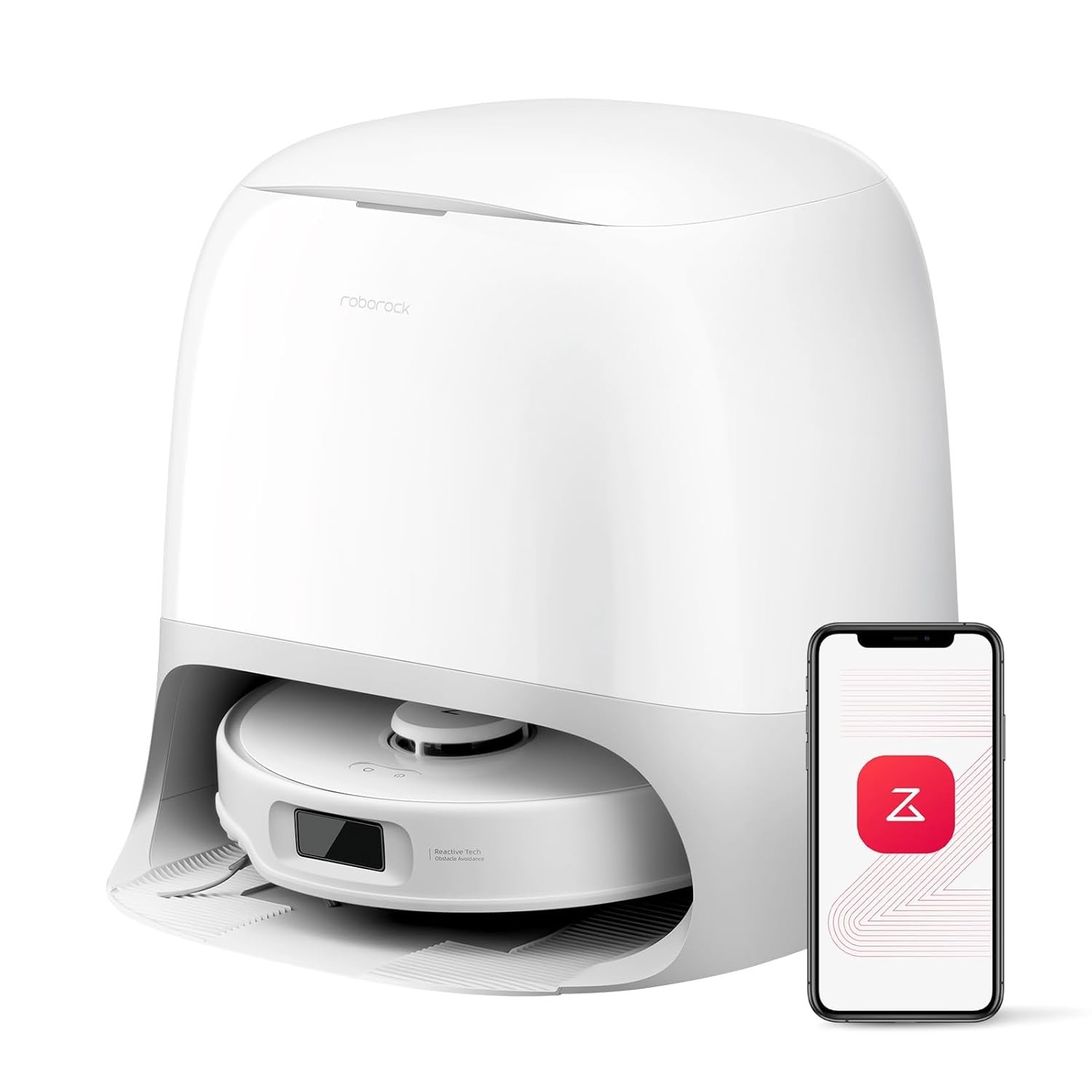 Roborock Qrevo Curv S5X - Aspirador e Esfregão Robô com 17000Pa, Design Zero Emaranhado, Lavagem Automática