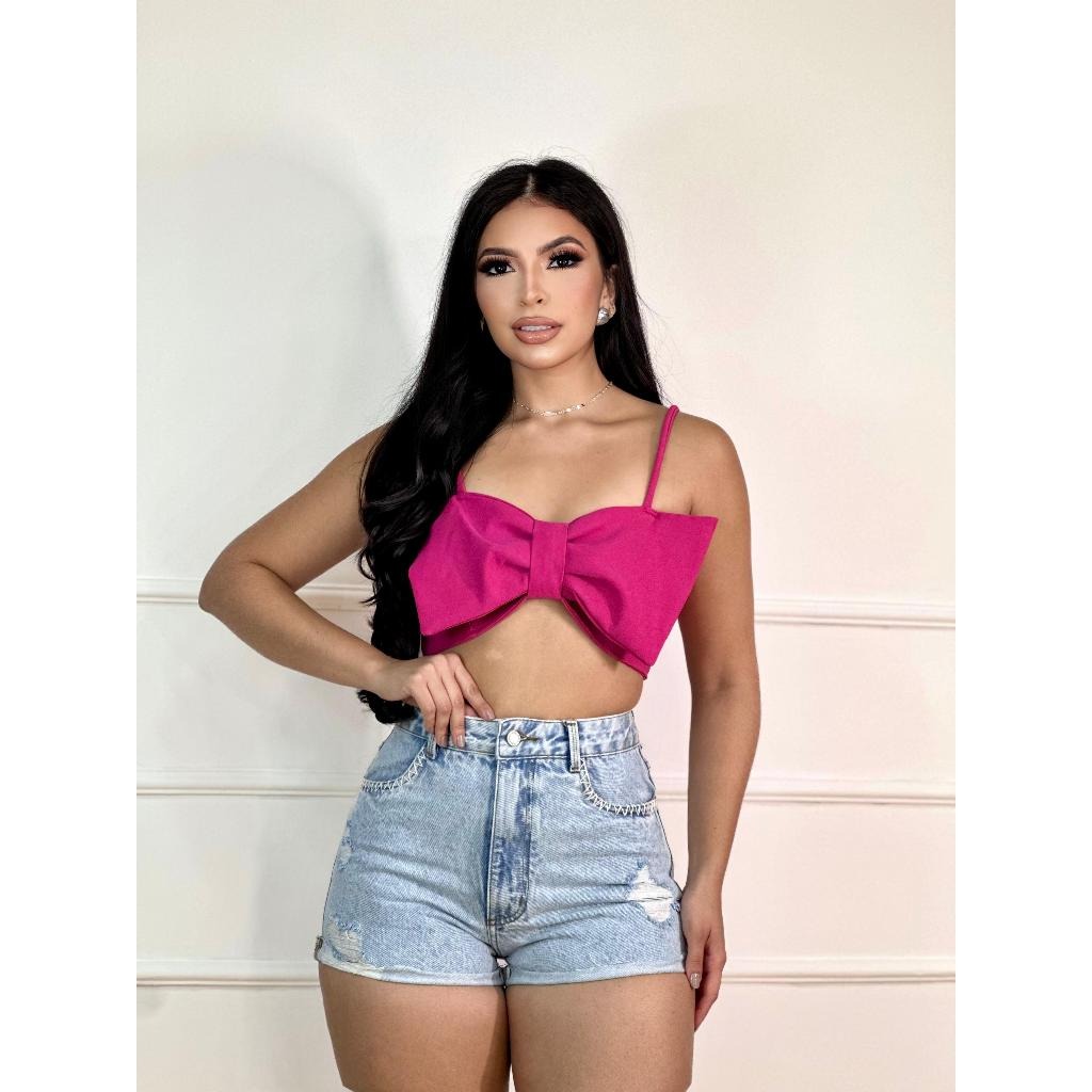 Cropped Laço com Botões nas Costas Feminino 172