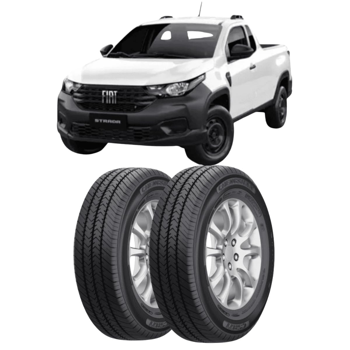 Kit 2 Pneus Chengshan 175/70 R14C CSR71 6 Lonas - Ideal para Strada, Fiorino e Utilitários
