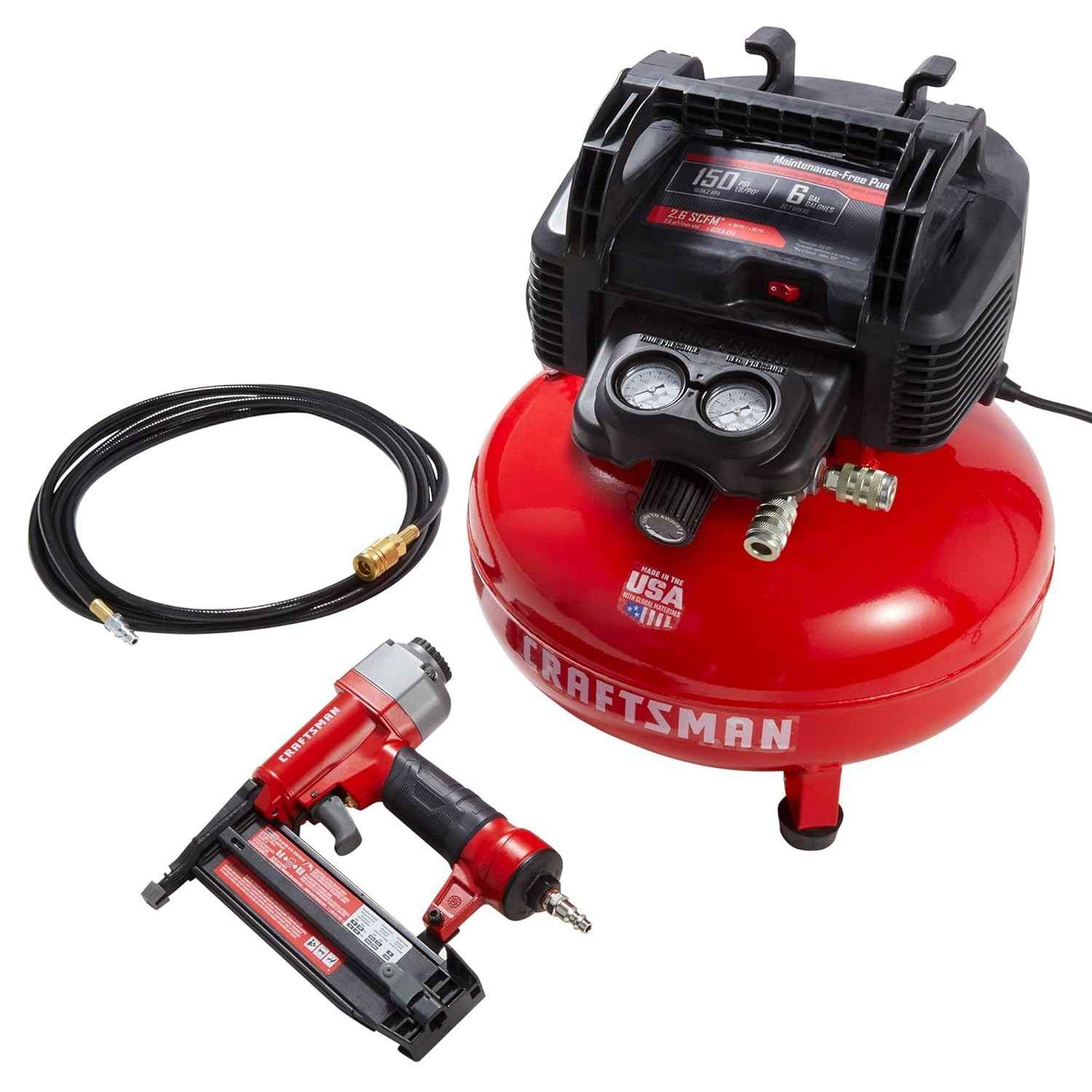 CRAFTSMAN Kit Combo Pregador Brad 18 GA e Compressor de Ar Portátil - Potência e Praticidade!