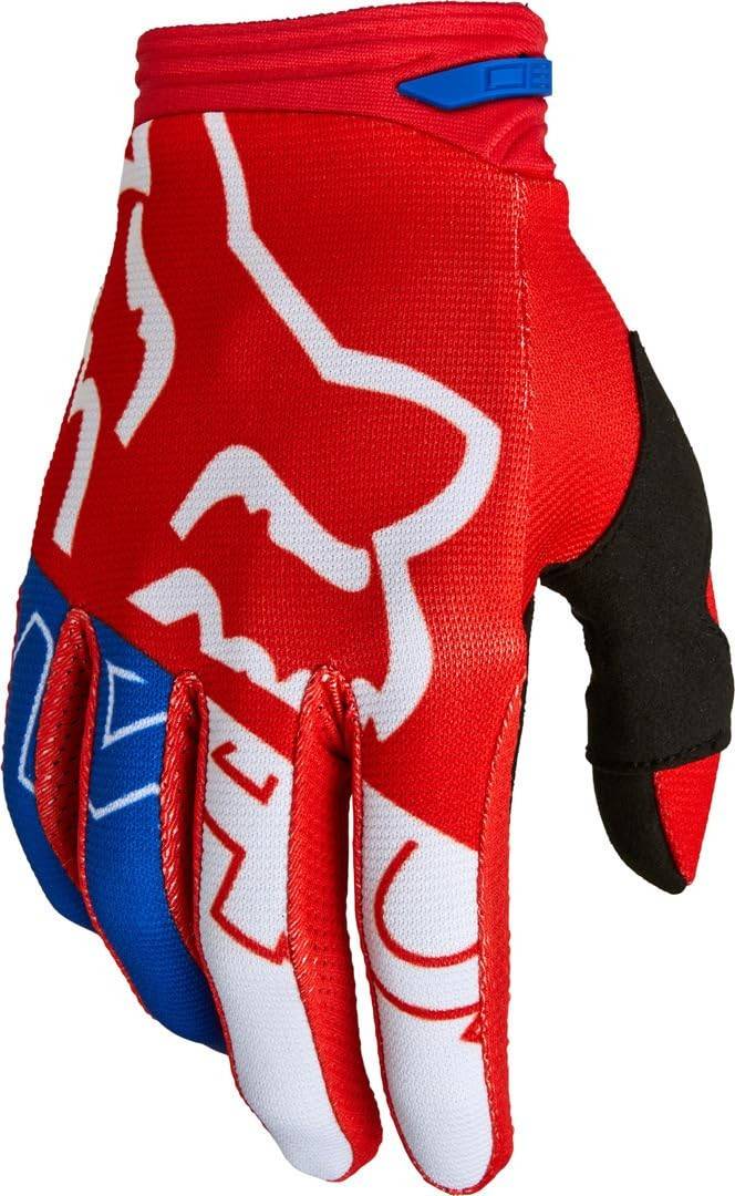 Luva Motocross 180 Skew Branco/Vermelho/Azul - Conforto e Estilo para Sua Aventura