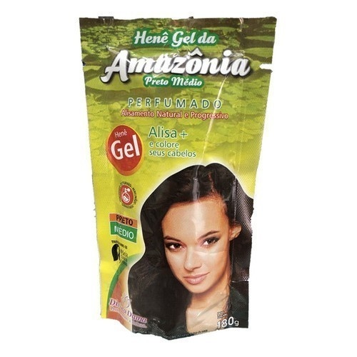 Henê da Amazônia Gel Preto Médio: Kit com 6 Sachês de 180g