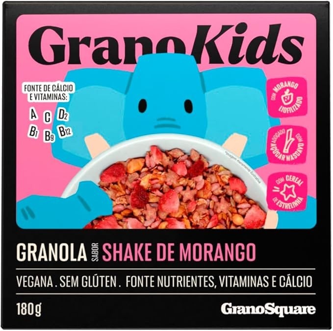 Granola GranoSquare GRANOKIDS Shake de Morango 180g