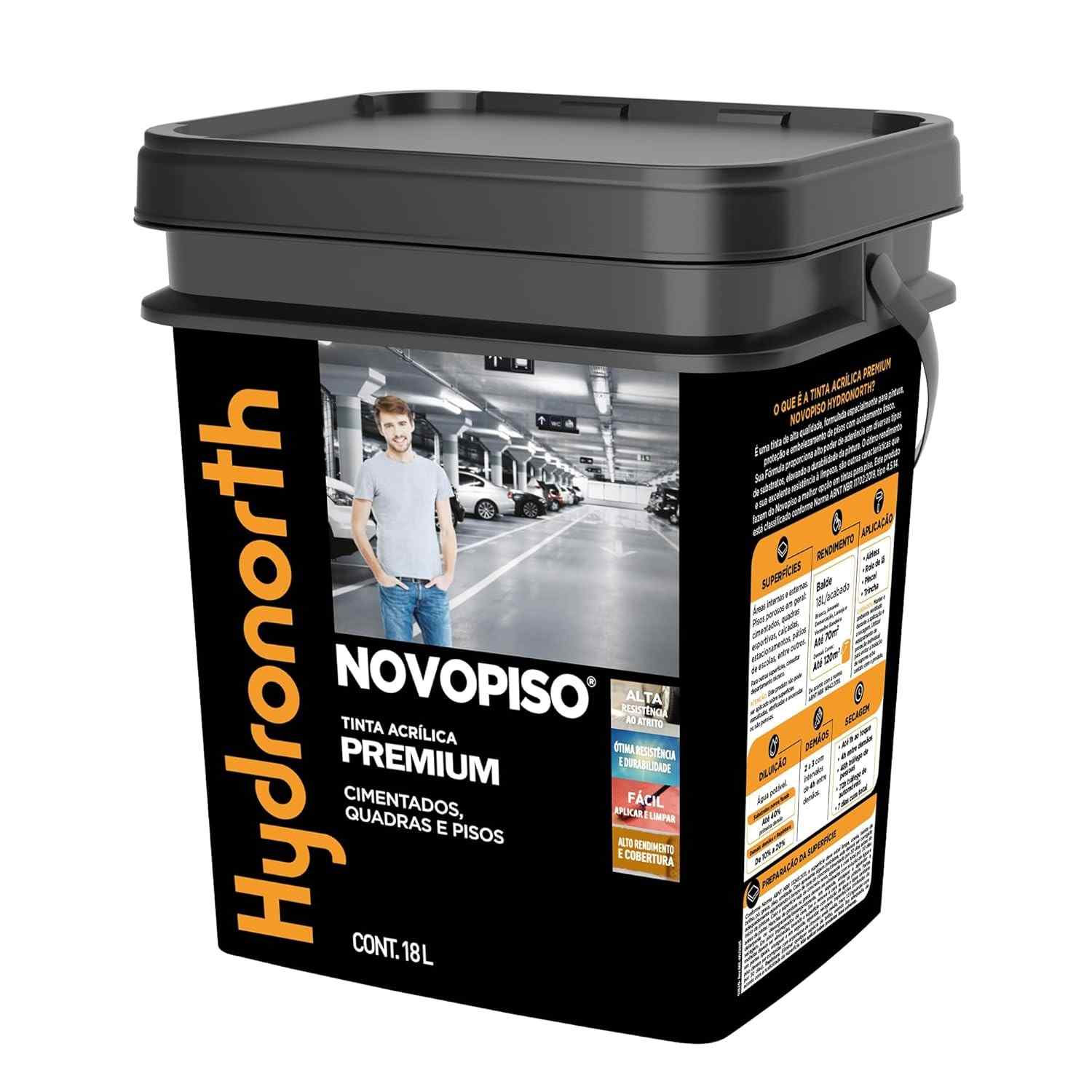 Novopiso Premium Fosco Concreto 18L - Acabamento Moderno e Duradouro